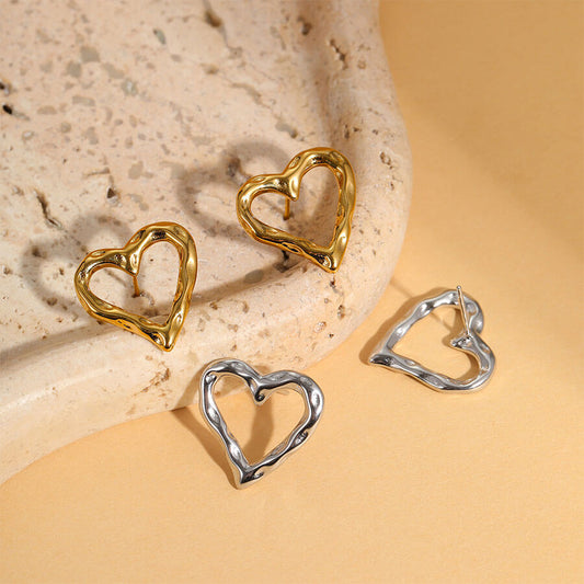 18k Gold Plated Heart Earrings Gorgeous Jewelry