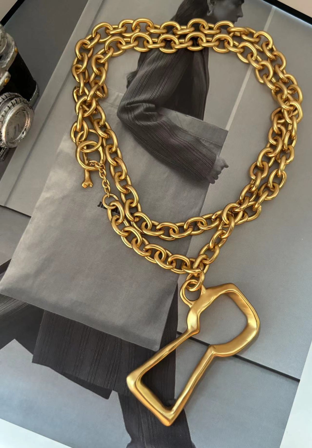 24K Solid Gold Plated Hypoallergenic Brass Key Pendant Couple Necklace