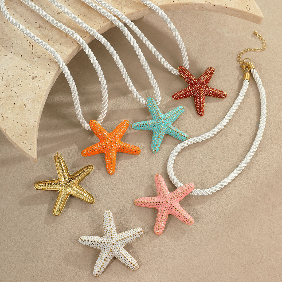 18k Gold Plated Titanium Necklace Starfish Pendant