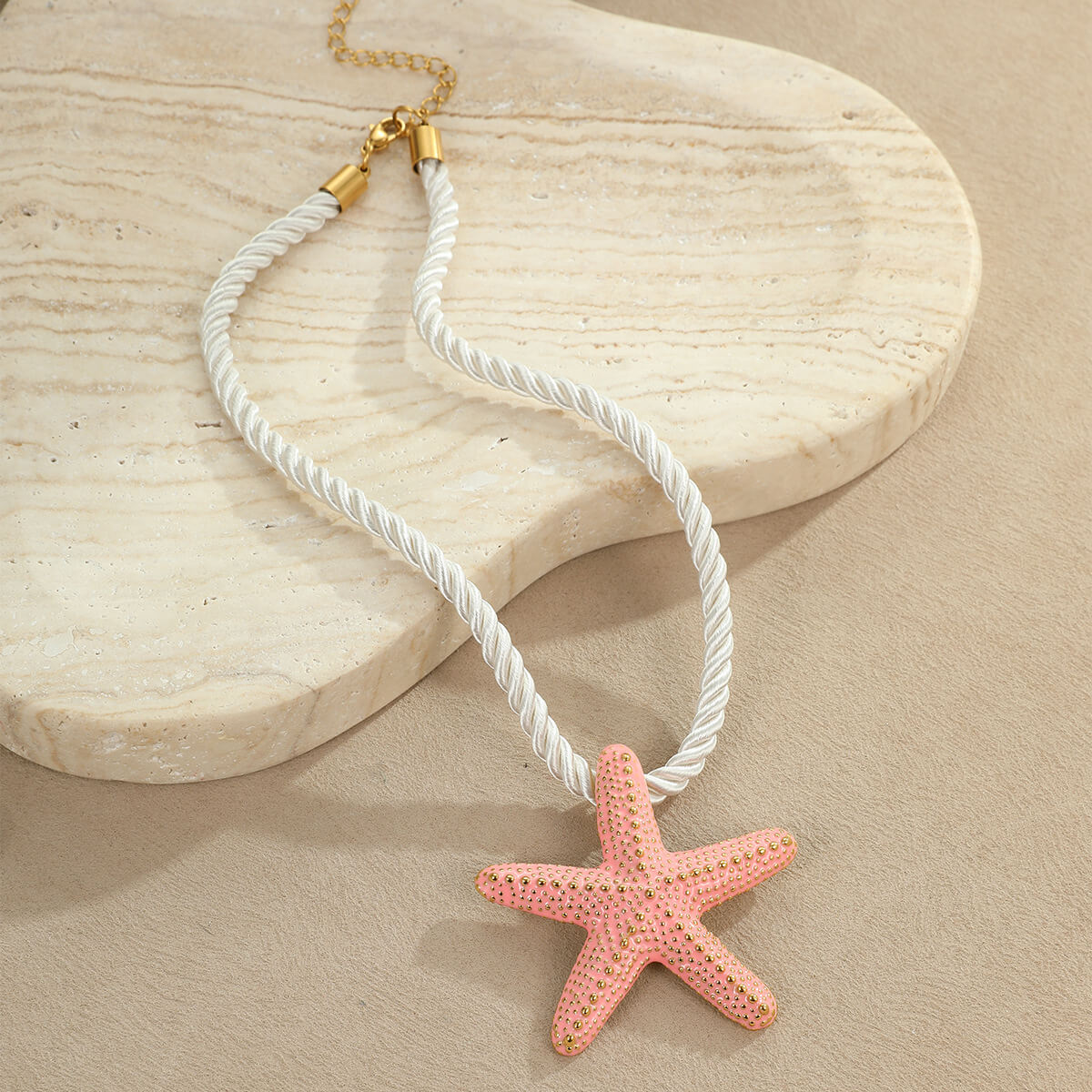 18k Gold Plated Titanium Necklace Starfish Pendant