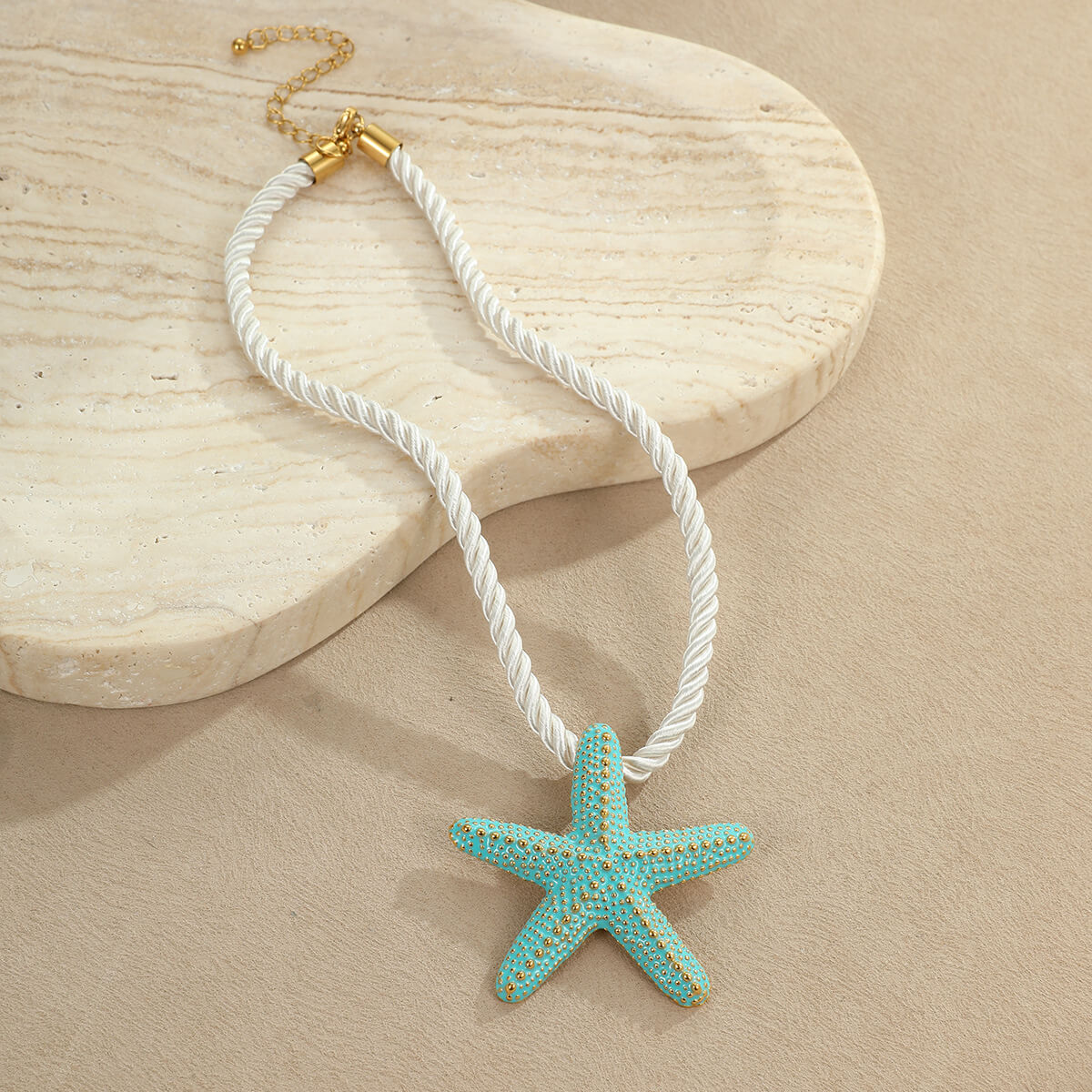 18k Gold Plated Titanium Necklace Starfish Pendant