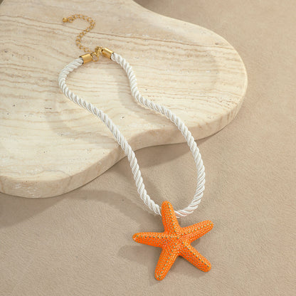 18k Gold Plated Titanium Necklace Starfish Pendant