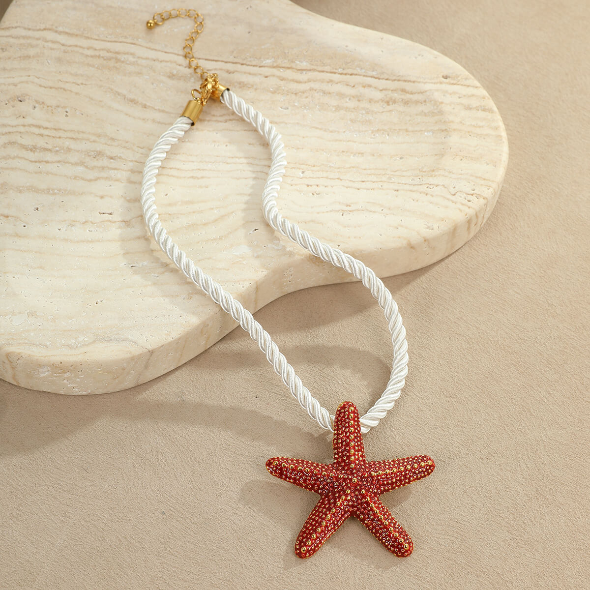 18k Gold Plated Titanium Necklace Starfish Pendant