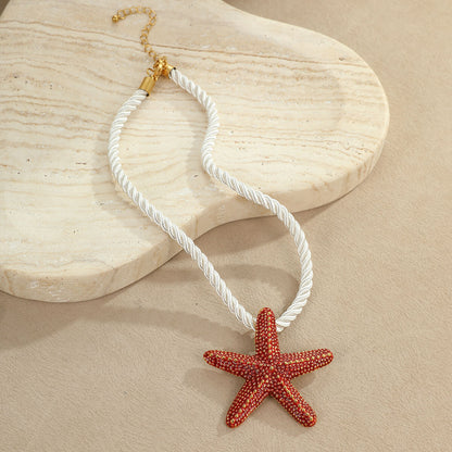 18k Gold Plated Titanium Necklace Starfish Pendant