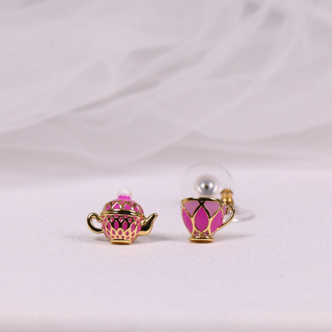 24K Solid Gold Plated Enamel Cup Necklace