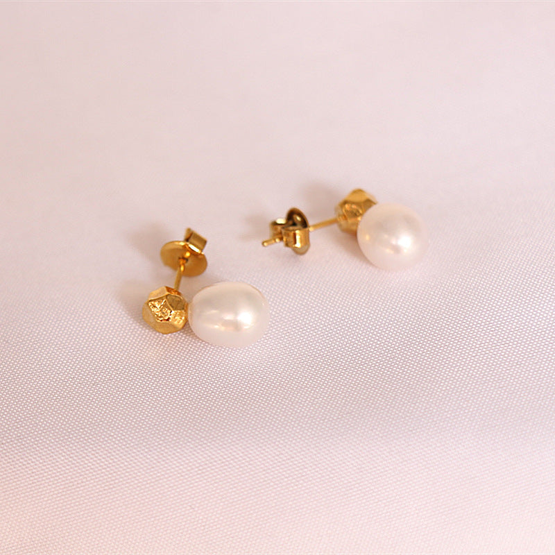 Gorgeous 24k Gold Plated Freshwater Pearl Earrings