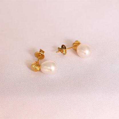 Gorgeous 24k Gold Plated Freshwater Pearl Earrings