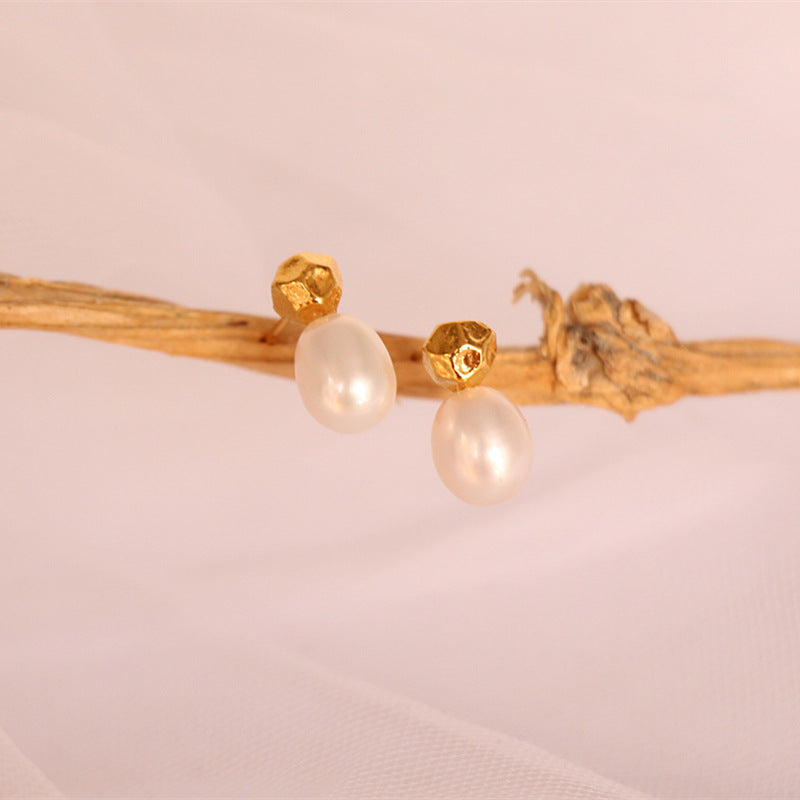 Gorgeous 24k Gold Plated Freshwater Pearl Earrings