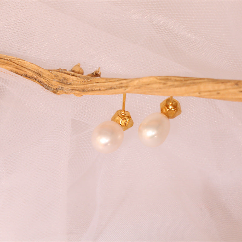 Gorgeous 24k Gold Plated Freshwater Pearl Earrings