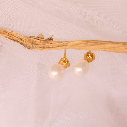 Gorgeous 24k Gold Plated Freshwater Pearl Earrings