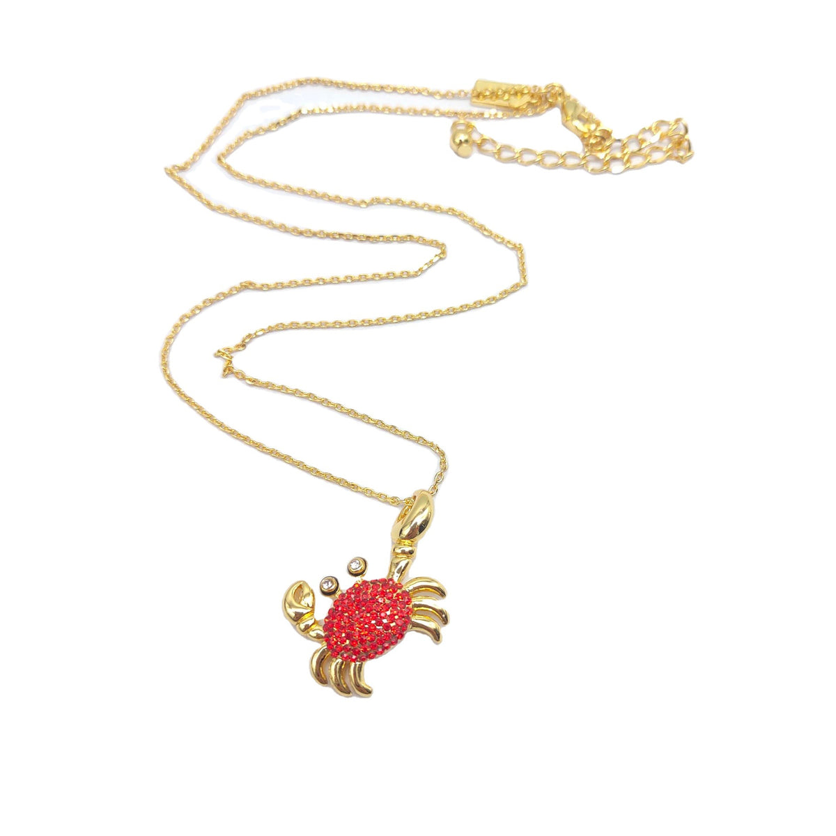 24k Gold Plated Diamond Crab Earrings Necklace Set