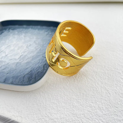 24K Solid Gold Plated Vintage Hollowed Bangle CC Designer Bracelet