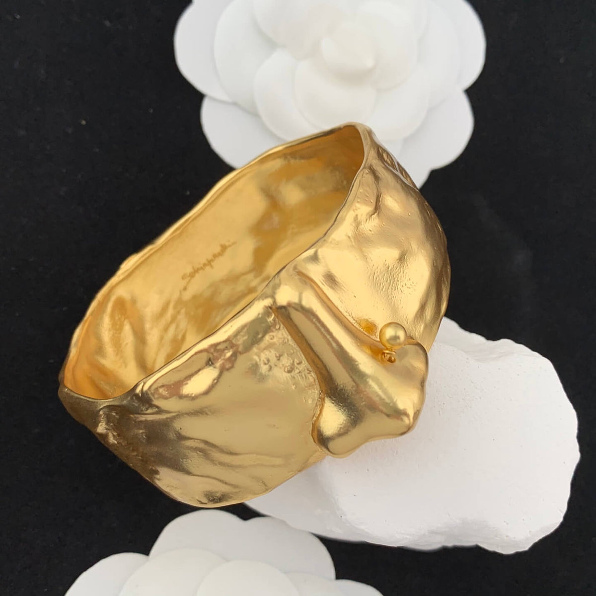 24K Gold Plated Bangle Eye Mouth Nose Shape
