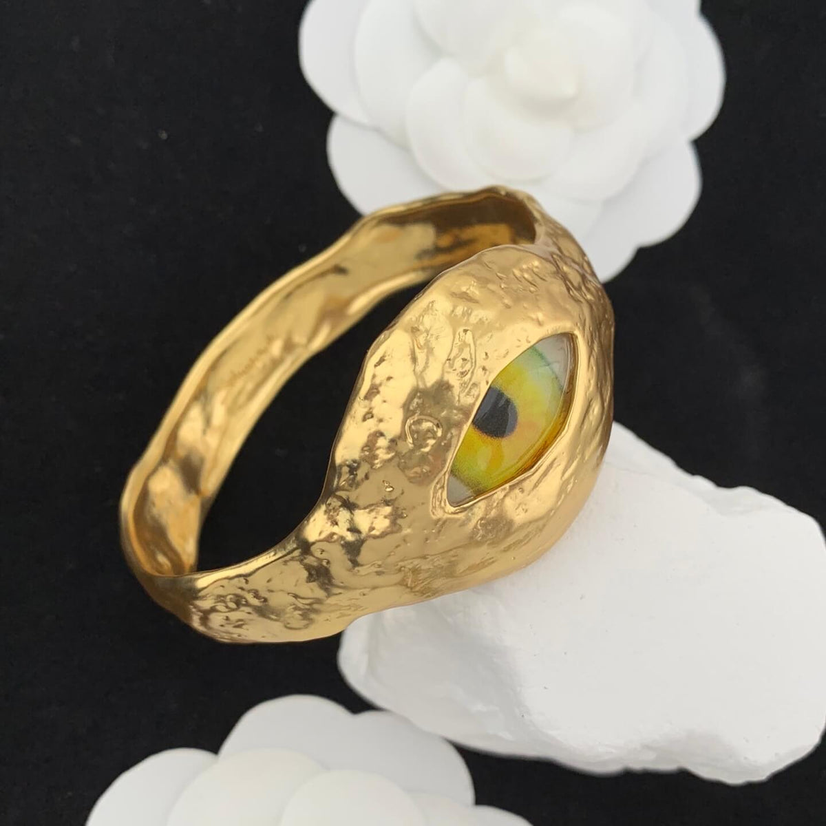 24K Gold Plated Bangle Eye Mouth Nose Shape