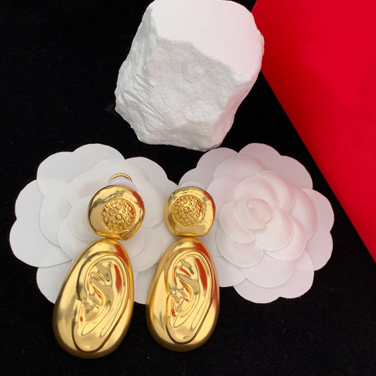 24K Solid Gold Plated Ear Pattern Earrings