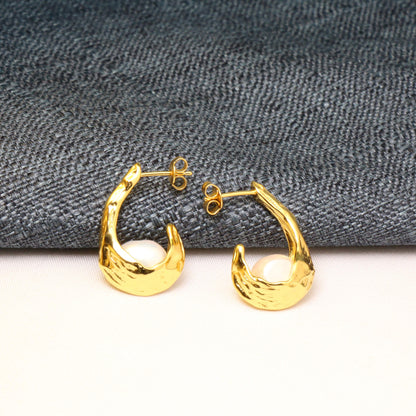 24k Gold Plated Hypoallergenic Irregular Freshwater Pearls Jewelry Set