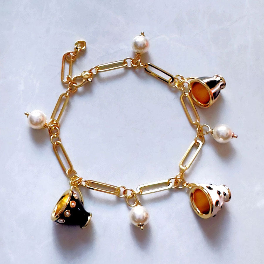 24K Solid Gold Plated Diamond Cups Necklace Earrings