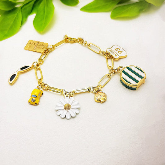 24K Solid Gold Plated Daisy Necklace Bracelet