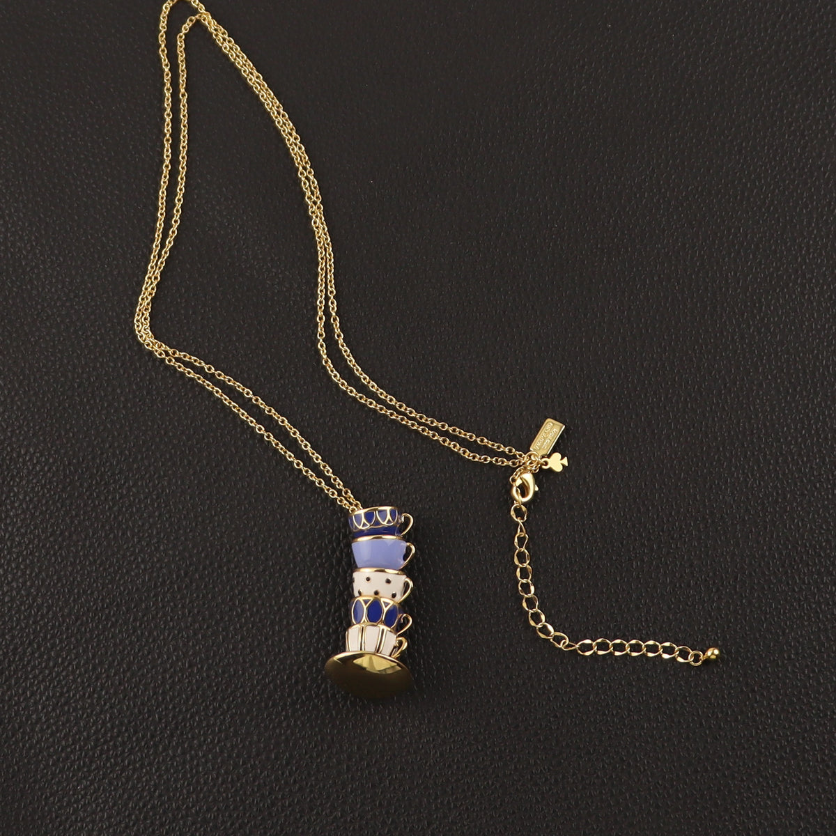 24K Solid Gold Plated Enamel Cups Necklace Earrings