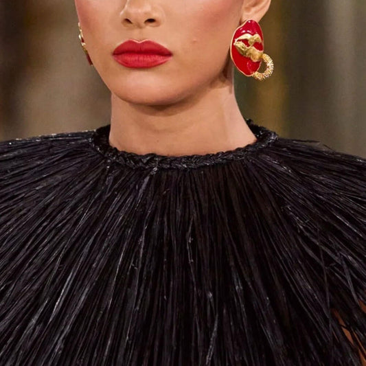 24K Solid Gold Plated Lips Earrings