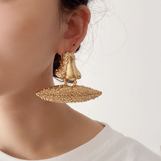 24K Solid Gold Plated Mouth Nose Earrings