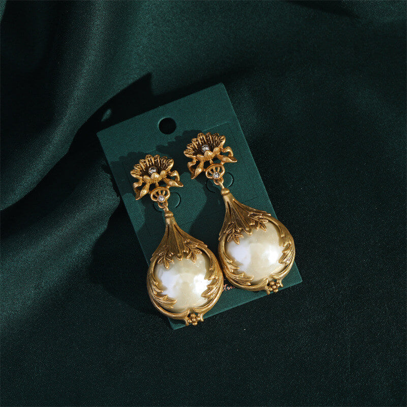 Vintage Earrings Gems Freshwater Pearl Jewelry