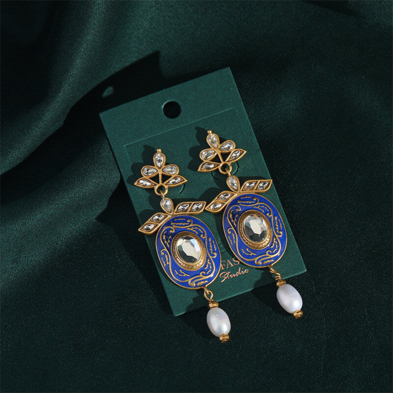 Vintage Earrings Gems Freshwater Pearl Jewelry