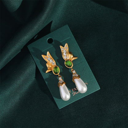 Vintage Earrings Gems Freshwater Pearl Jewelry