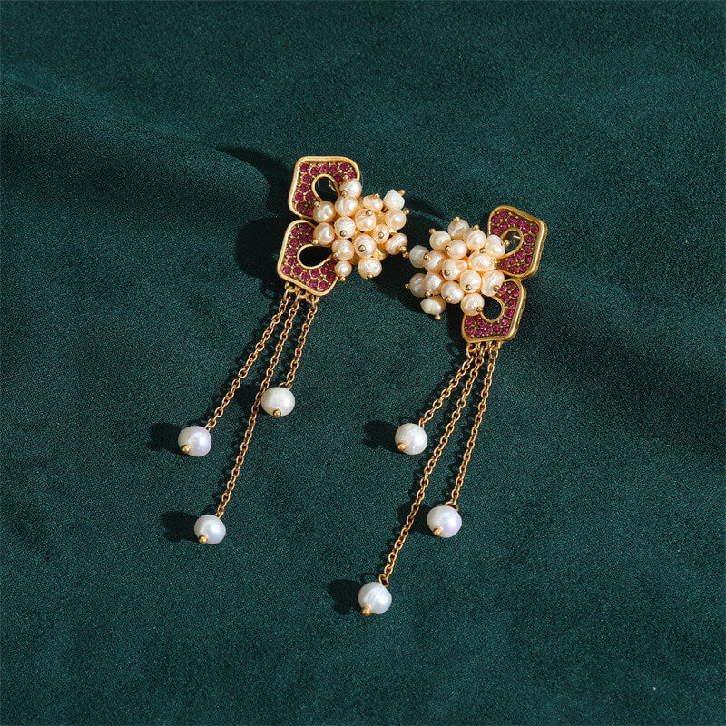 Vintage Earrings Gold Royal Freshwater Pearl Jewelry
