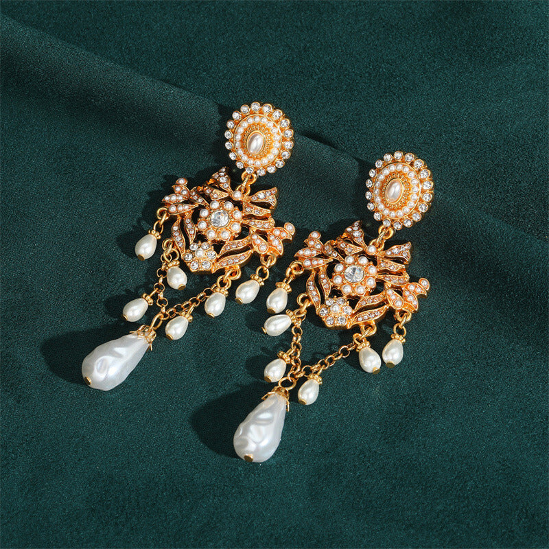 Vintage Earrings Gold Royal Freshwater Pearl Jewelry