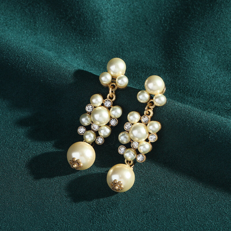 Vintage Earrings Gold Royal Freshwater Pearl Jewelry