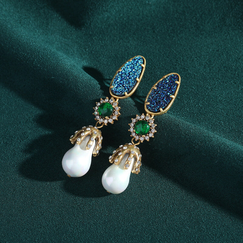 Vintage Earrings Gold Royal Freshwater Pearl Jewelry