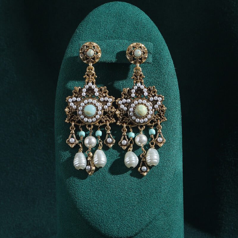 Vintage Earrings Gold Royal Freshwater Pearl Jewelry