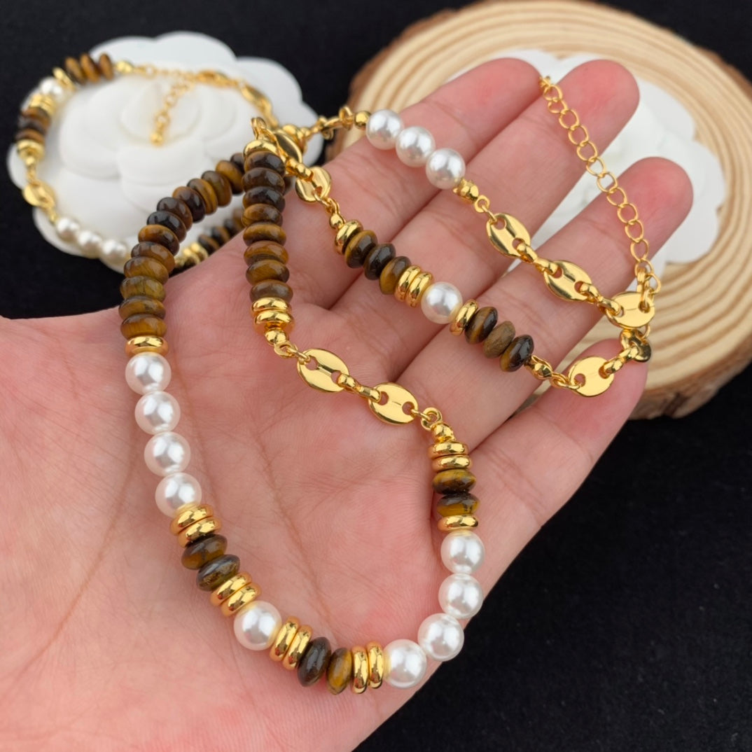 Vintage Jewelry Set Tigerite Artisanal Bracelet