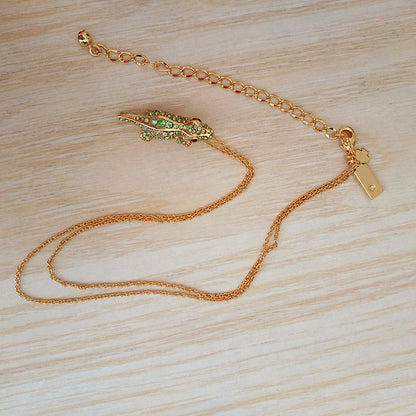 24k Gold Plated Diamonds Crocodile Jewelry Set