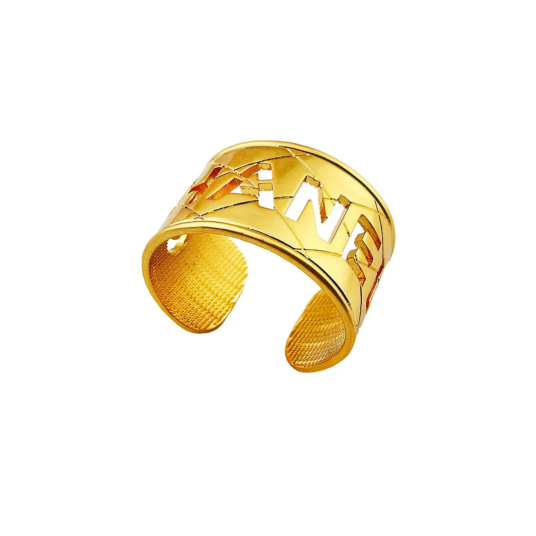 24K Solid Gold Plated Vintage Hollowed Bangle CC Designer Bracelet