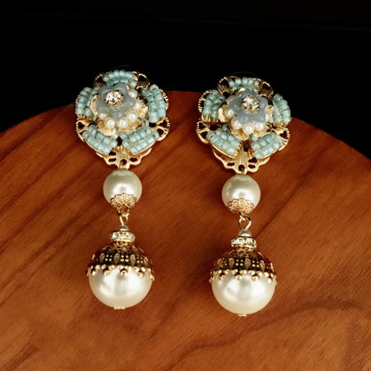 Braided Pearls Golden Earrings Hypoallergenic Gorgeous Jewelry