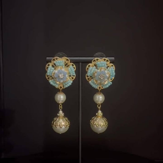Braided Pearls Golden Earrings Hypoallergenic Gorgeous Jewelry