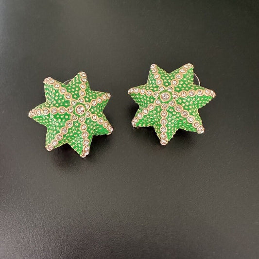 Cactus Earrings with Full Diamond Hypoallergenic Stud Earrings