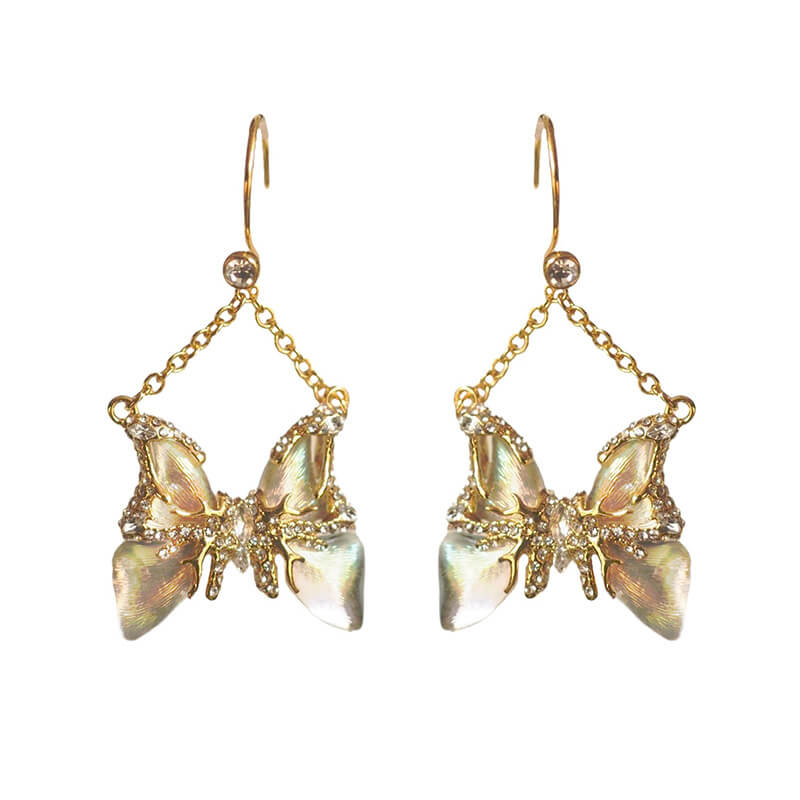 Vintage Jewelry Pearl Butterfly Earrings