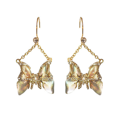 Vintage Jewelry Pearl Butterfly Earrings