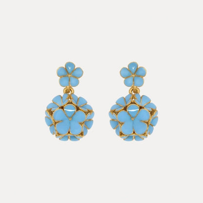 Vintage Jewelry Diamonds Flower Drop Earrings