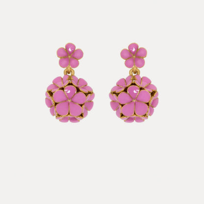 Vintage Jewelry Diamonds Flower Drop Earrings