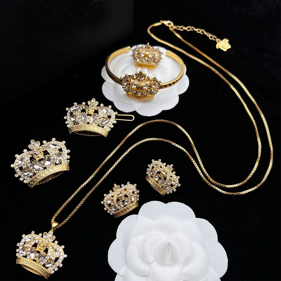 Gold Diamonds Hypoallergenic Gorgeous Jewelry Set