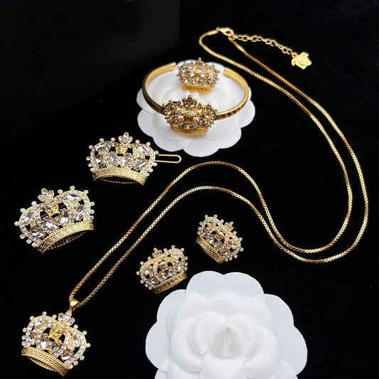 Gold Diamonds Hypoallergenic Gorgeous Jewelry Set
