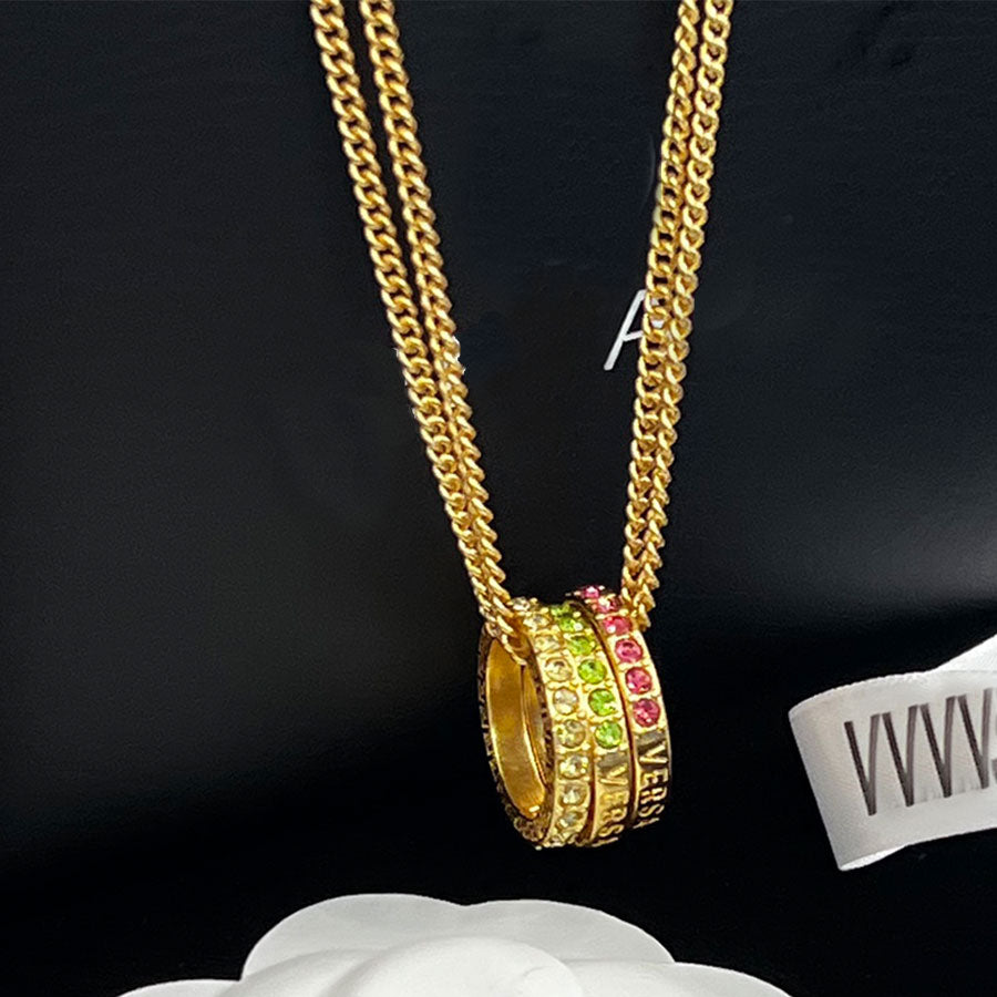 Gold Diamonds Necklace Ring Hypoallergenic Gorgeous Jewelry Set