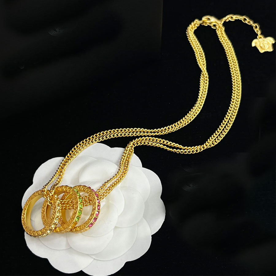Gold Diamonds Necklace Ring Hypoallergenic Gorgeous Jewelry Set