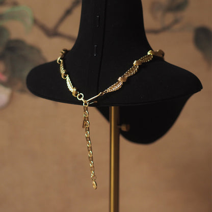 Vintage Jewelry Gold Wheat Ears Necklace