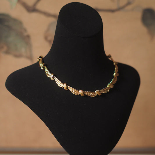 Vintage Jewelry Gold Wheat Ears Necklace