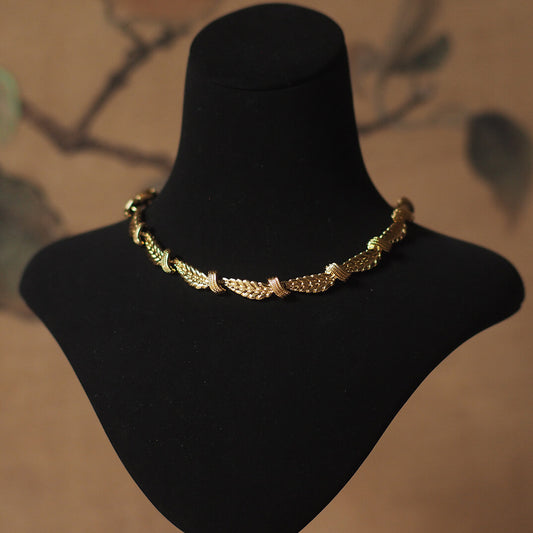 Vintage Jewelry Gold Wheat Ears Necklace